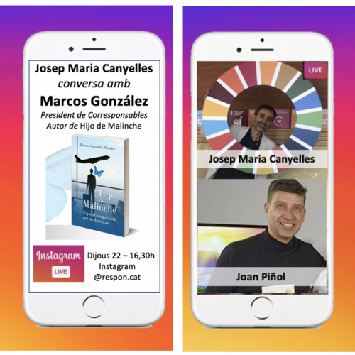 Aquesta tarda a #ConversesResponsables a Instagram live parlem amb Marcos González i Joan Piñol sobre els seus nous llibres