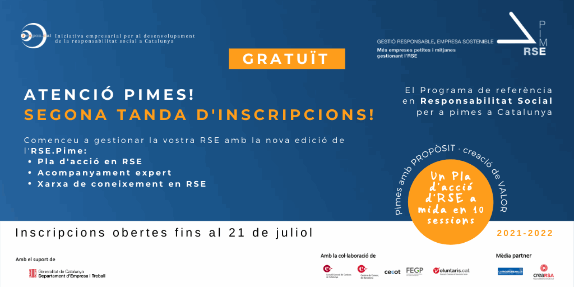 Atenció Pimes: Darrera oportunitat per inscriure’s a l’RSE.Pime 2021-2022