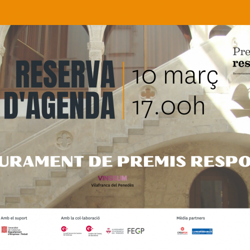 RESERVA DE AGENDA | 10 marzo ? Acto de entrega de los Premios Respon.cat 2021 en Vinseum