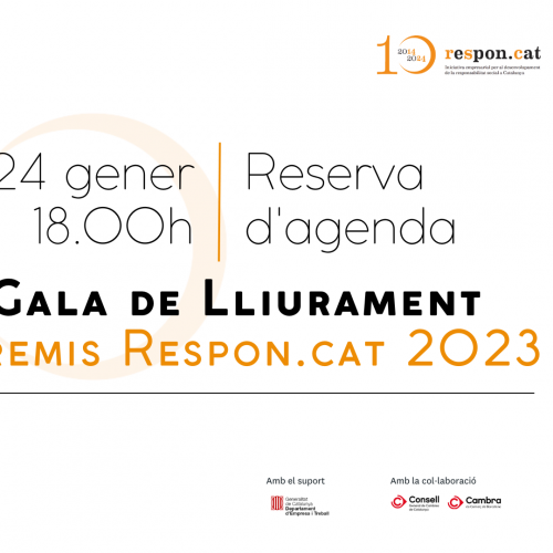 RESERVA D’AGENDA | 24 gener Gala de lliurament dels Premis Respon.cat 2023
