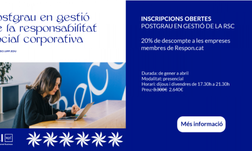 Inscripcions obertes al Postgrau en gestió de la Responsabilitat Social Corporativa a ESCI-UPF