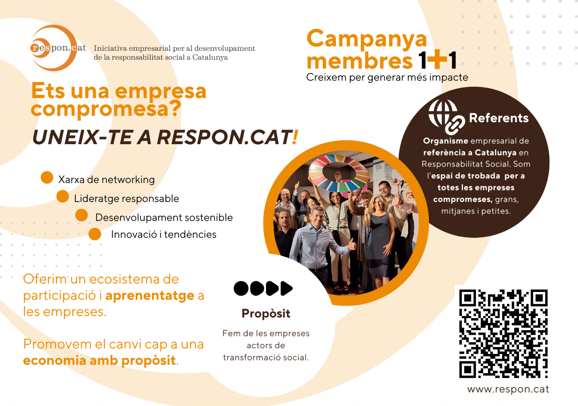 Campaña miembros 1+1: puertas abiertas a ser parte de Respon.cat