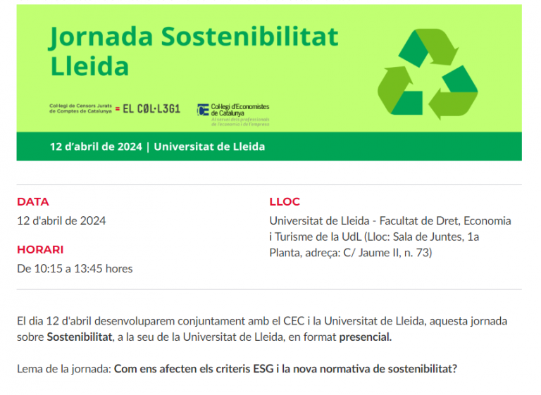 Jornada Sostenibilitat Lleida