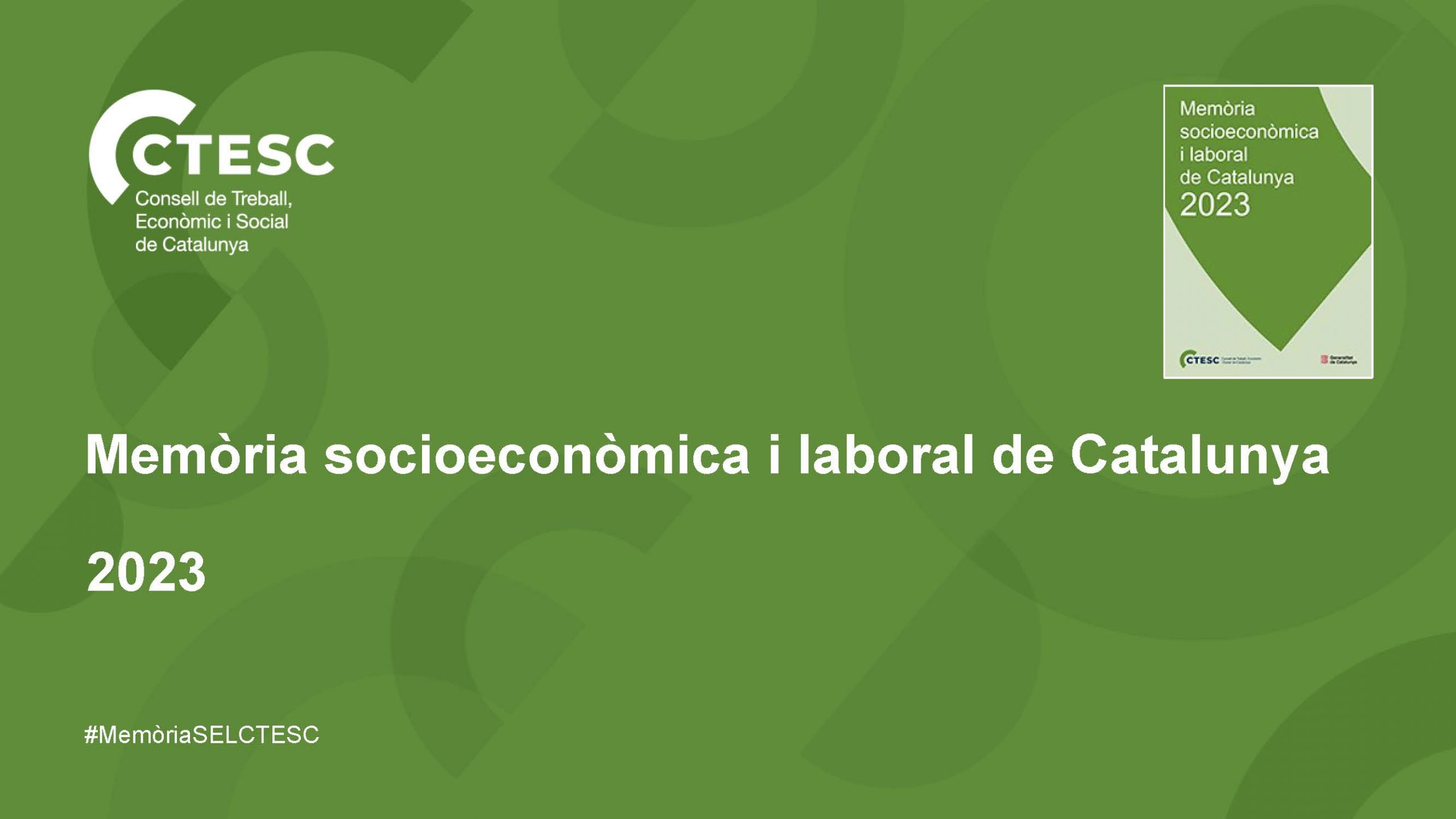 Coberta de la Memòria socioeconòmica i laboral de Catalunya 2023