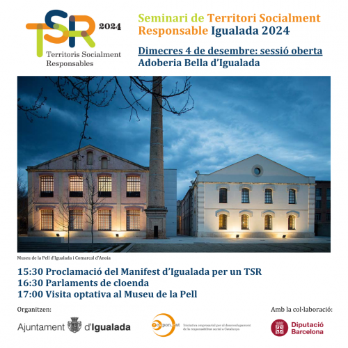 Igualada acollirà el Seminari de Territori Socialment Responsable, marcant una nova fita en la construcció d’un país i un municipis més compromesos