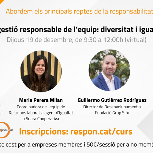 Inscripcions obertes! La gestió responsable de l’equip: diversitat i igualtat