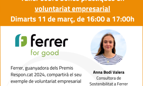 Taller sobre bones pràctiques en voluntariat empresarial: Inscripcions obertes a les Jornades de Transferència dels Premis Respon.cat 2024!