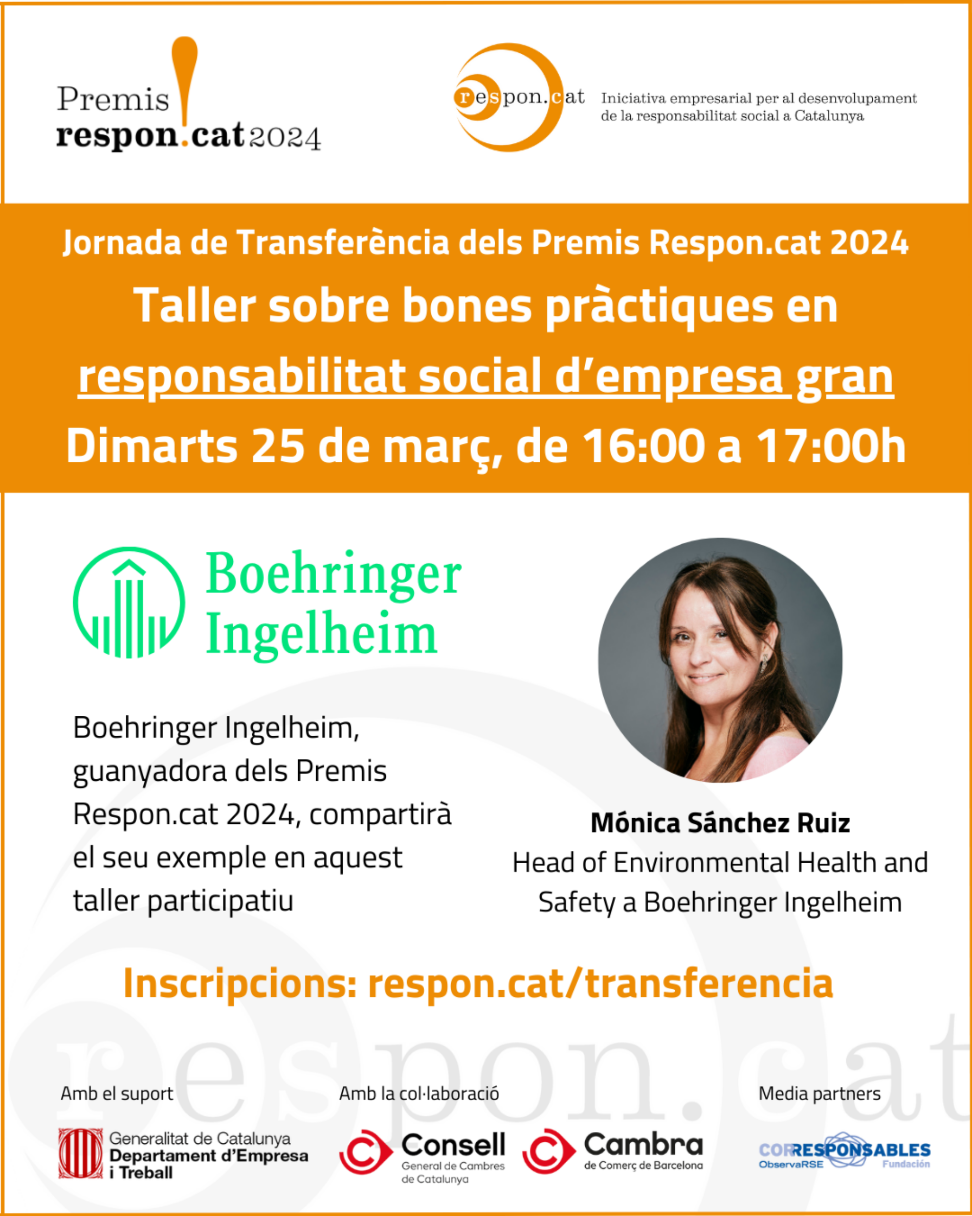 Taller sobre bones pràctiques en responsabilitat social d’empresa gran: Inscripcions obertes a les Jornades de Transferència dels Premis Respon.cat 2024!