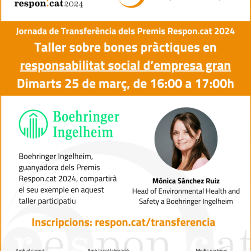 Taller sobre buenas prácticas en responsabilidad social de empresa grande: ¡Inscripciones abiertas en las Jornadas de Transferencia de los Premios Respon.cat 2024!