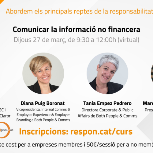 ¡Inscripciones abiertas! Comunicar la información no financiera